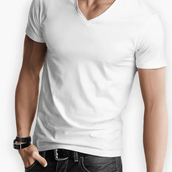 Vneck Men Black Tshirt