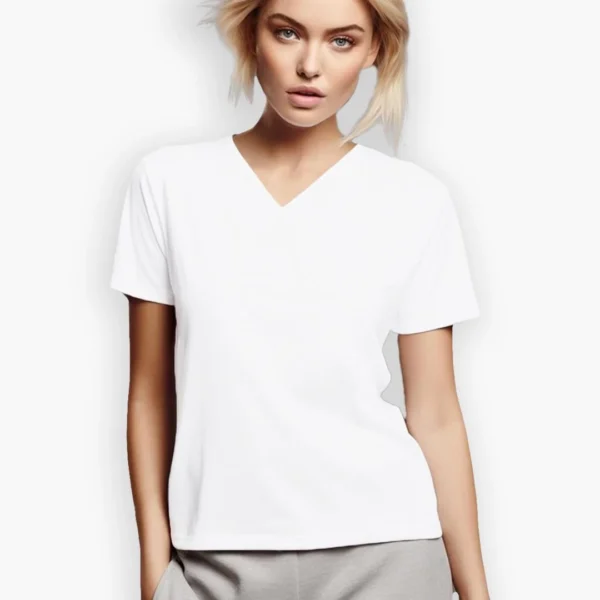 Vneck Women Black Tshirt