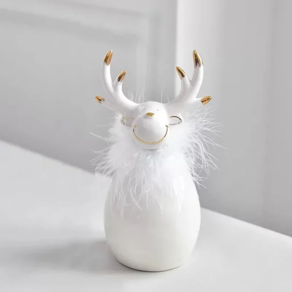 White Reindeer Statue