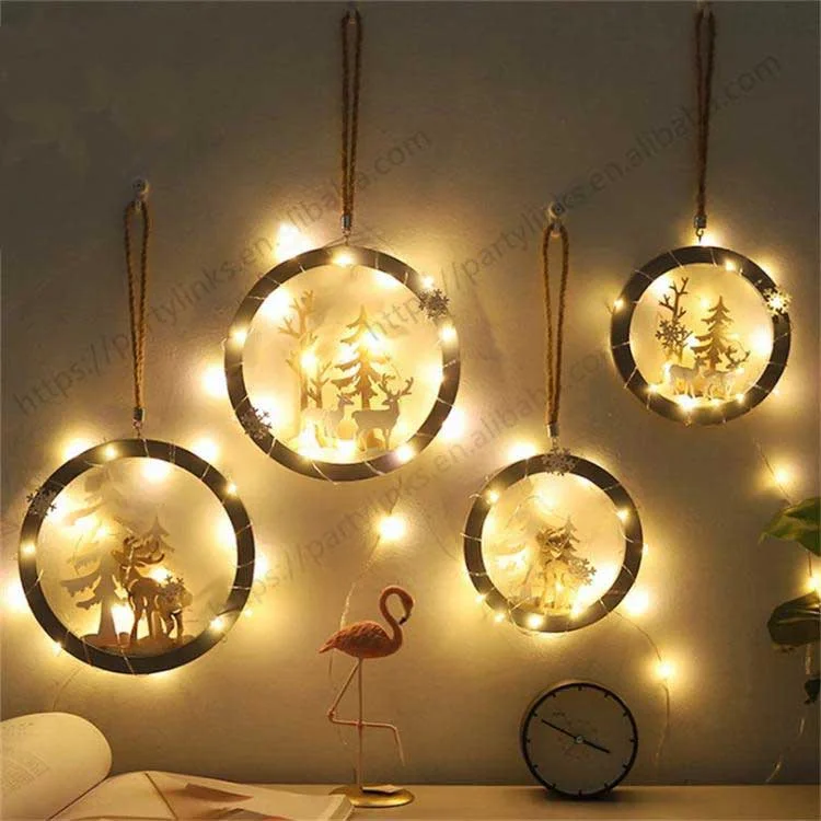 Christmas Ornament Pendant with Led Light Wire (Set of 2)
