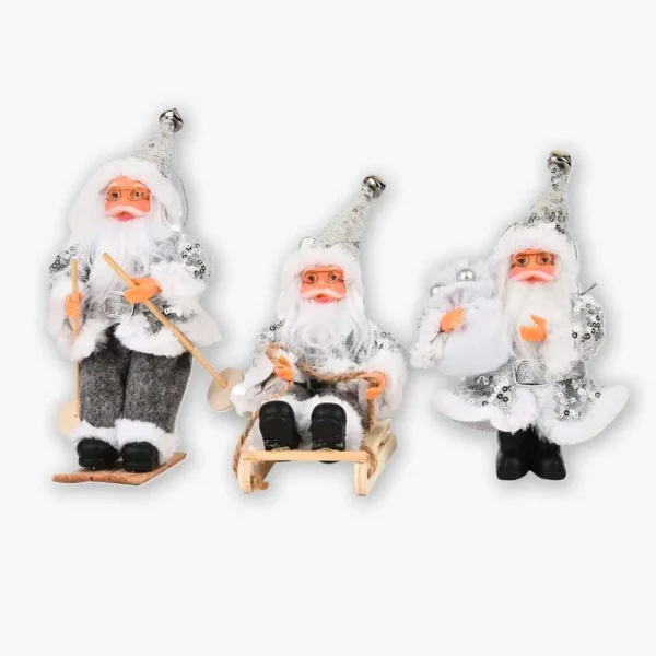 Plush Silver Santa Claus (Set of 3)