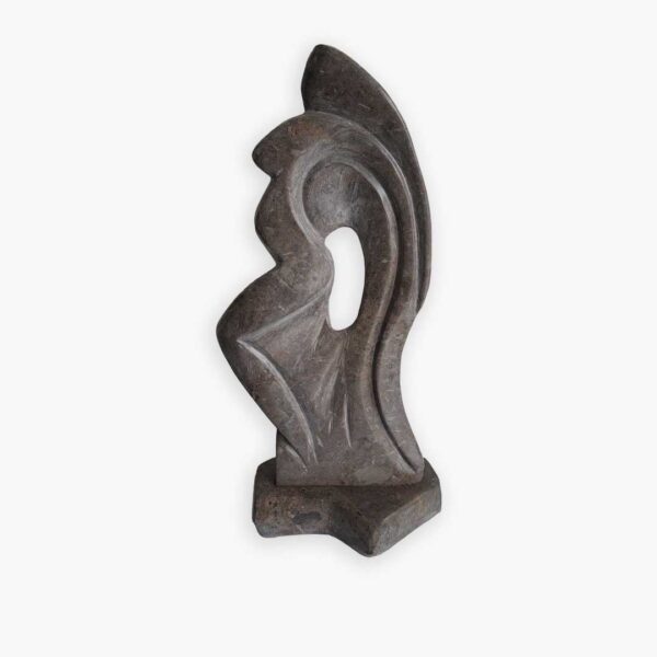Sheltered Grace – Timeless Gray Italian Marble Sculpture by Bassam Kyrillos