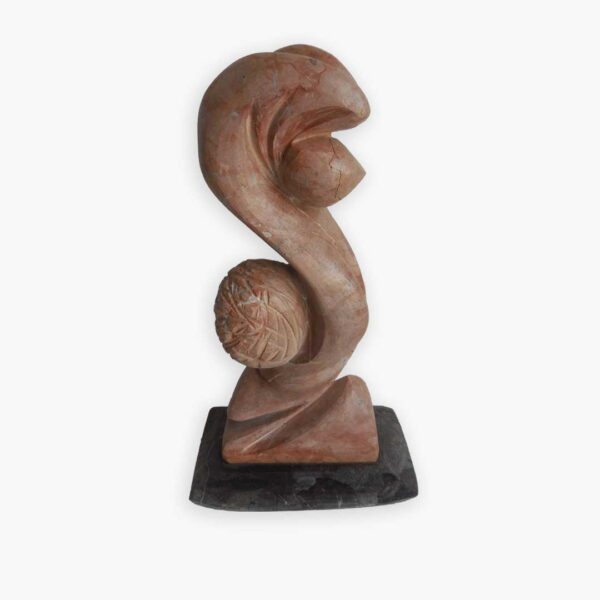 The Embrace – Abstract Sculpture Crafted from Italian Alicante Marble by Bassam Kyrillos