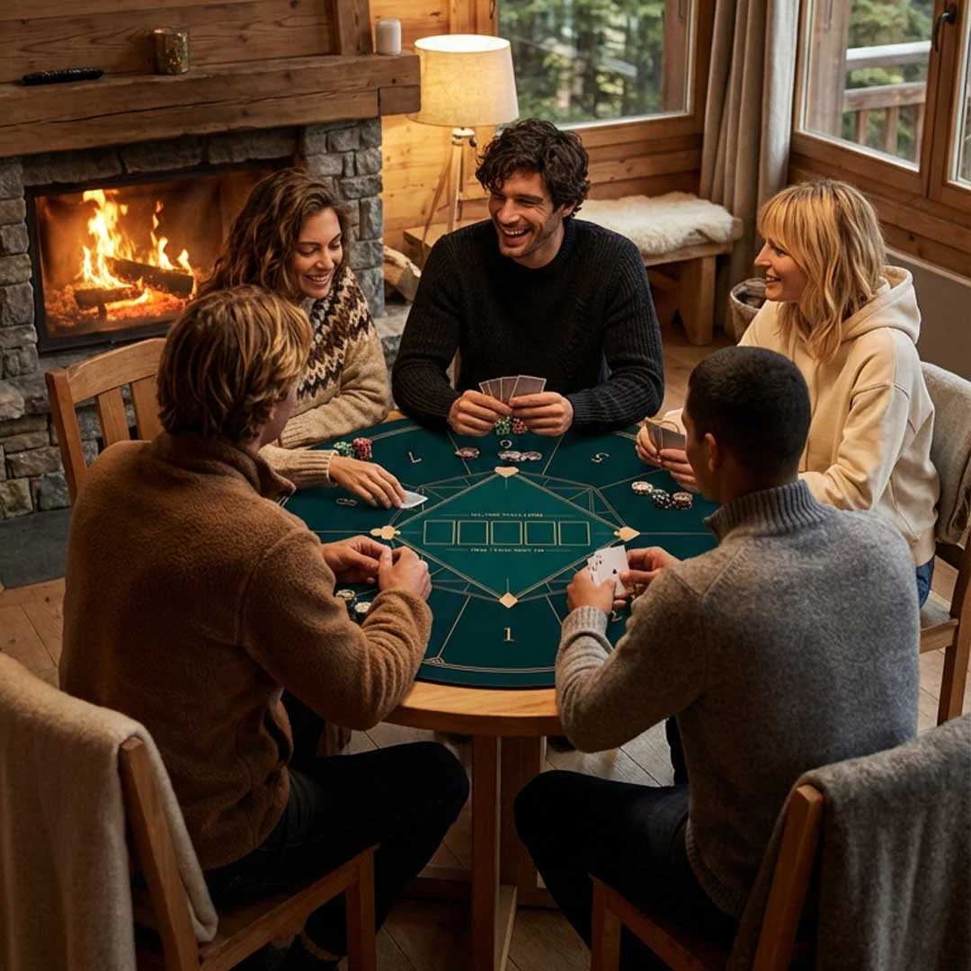 Round Poker Table Rubber Mat