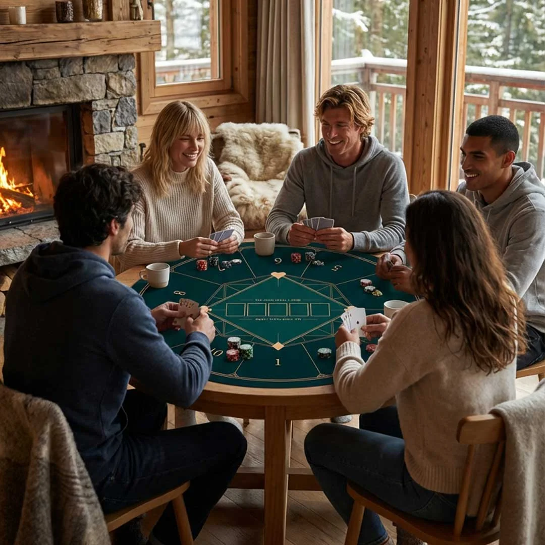 Round Poker Table Rubber Mat