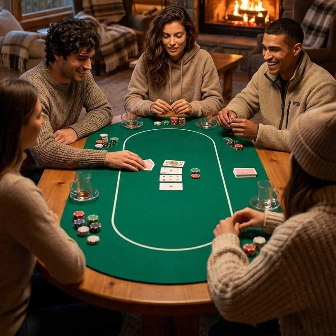 Oval Poker Table Rubber Mat